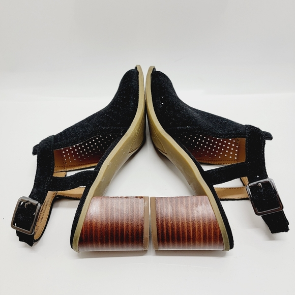 Franco Sarto Harlet2 Perforated Leather  Suede Slingback Block Heel Sandal Sz 6M - Picture 5 of 9